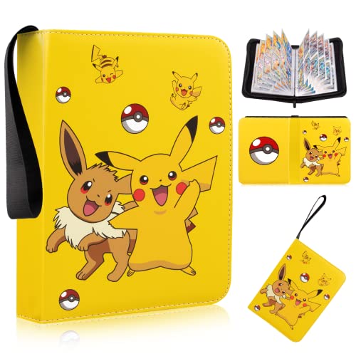 Egmelos Pokemon Sammelalbum für alle Arten von Karten, Pokemon album 50 Seiten Insgesamt, Kapazität 400 Karten, Schöne Pokemon Heft Geeignet für Geburtstag, Weihnachten Geschenke Cover