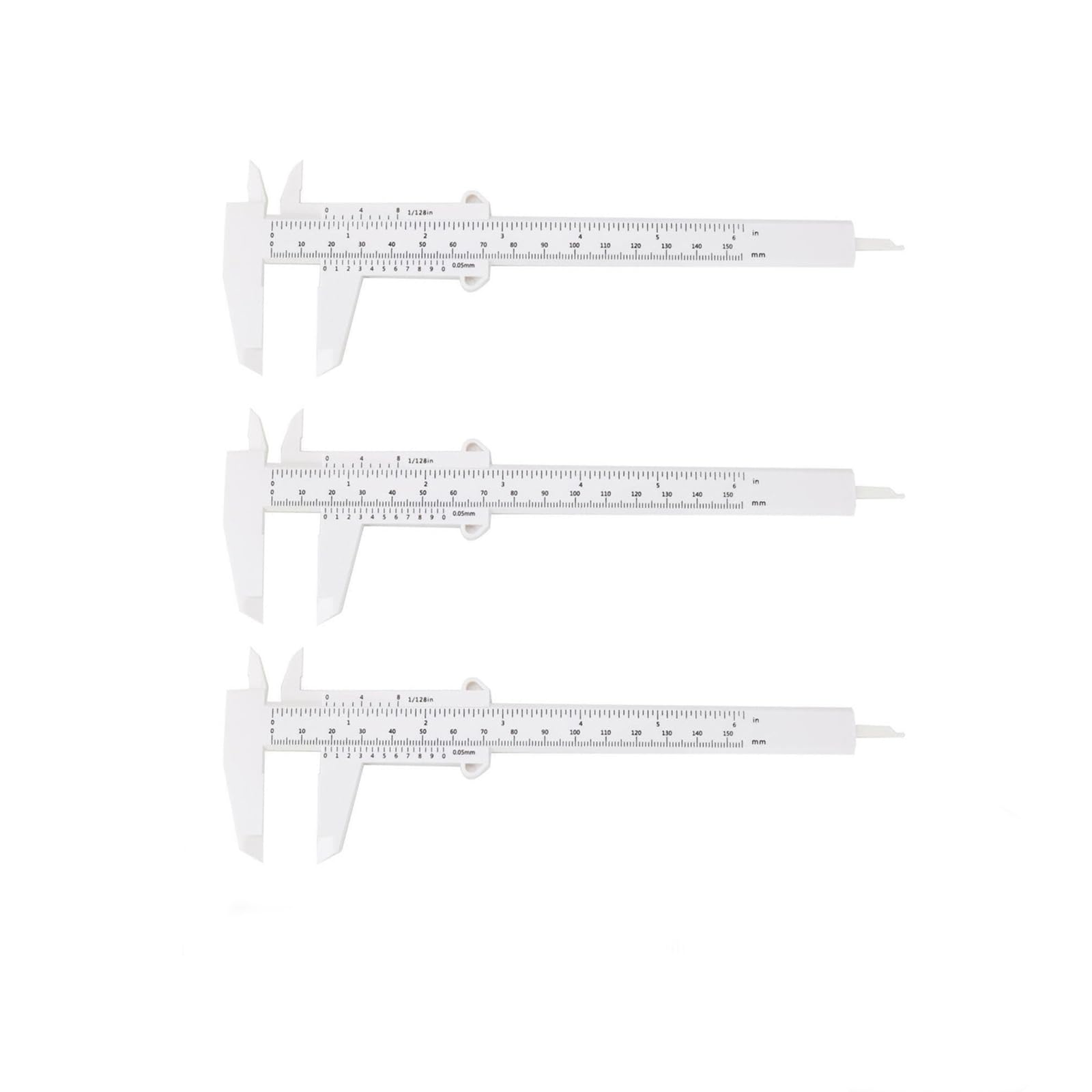 Calibro a Corsoio,Calibro Digitale Mini Strumento di Misurazione del Righello,3 pezzi 150 mm 6 pollici Strumento di Misurazione Della Scala Ad Alta Precisione Doppia Regola Scala Plastica Vernier