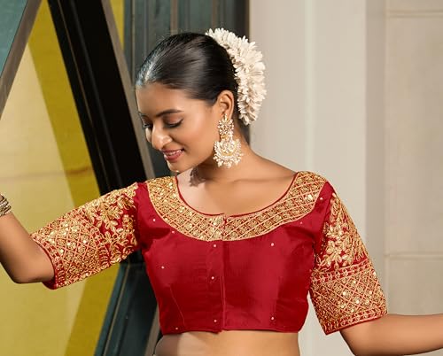 Image of Vihu Fashion Women Silk Half Sleeve Blouse