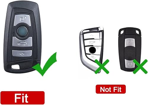 Miniatura 2 de Xotic Tech - Funda para llavero de piel granulada de poliuretano termoplástico rojo, compatible con BMW 1 2 3 4 5 6 7 Series X3 X4 M2 M3 M4 M5 M6