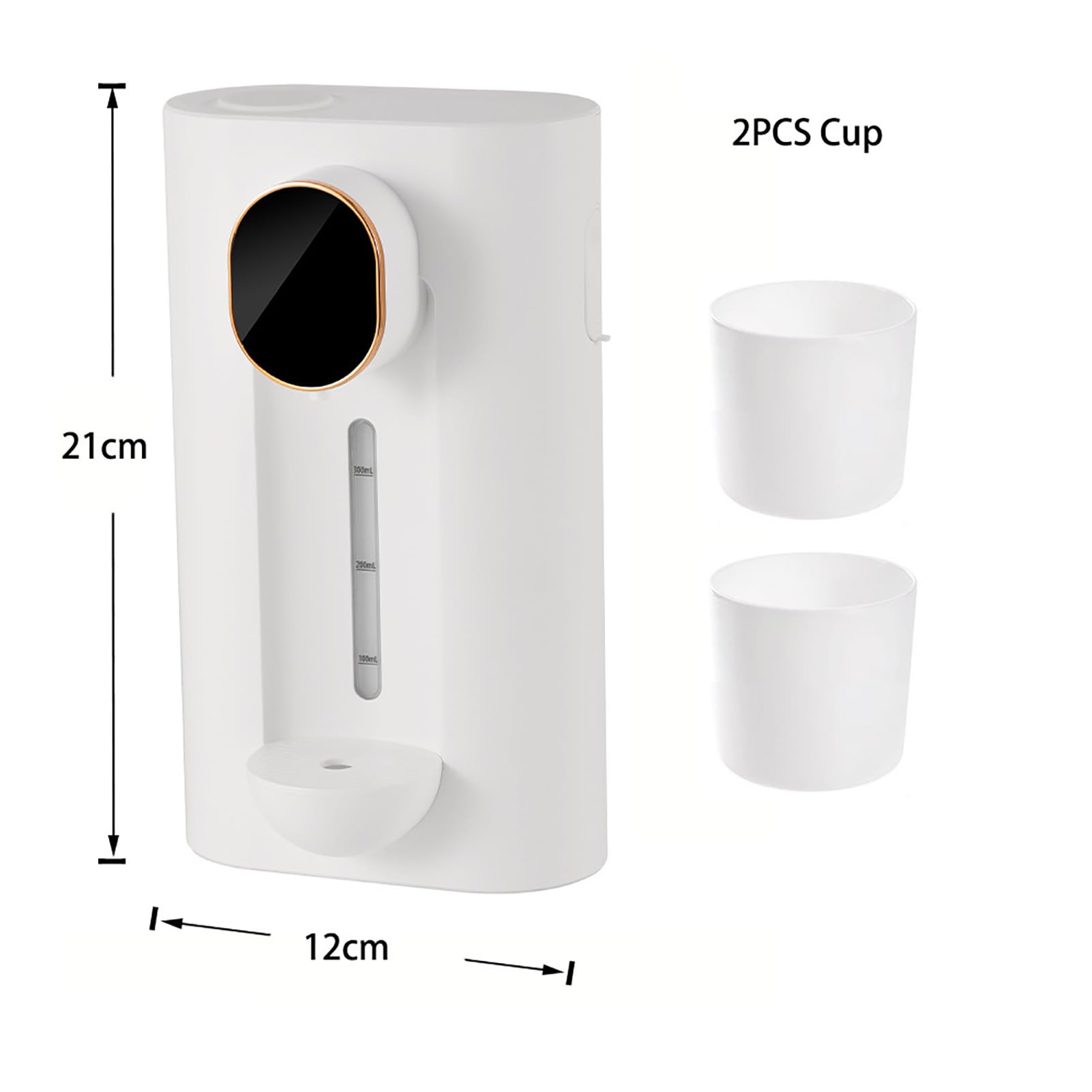 Máquina inteligente de enjuague bucal, dispensador de bebidas, dispensador de enjuague bucal de detección automática montado en la pared, solución de limpieza oral recargable con taza, color blanco