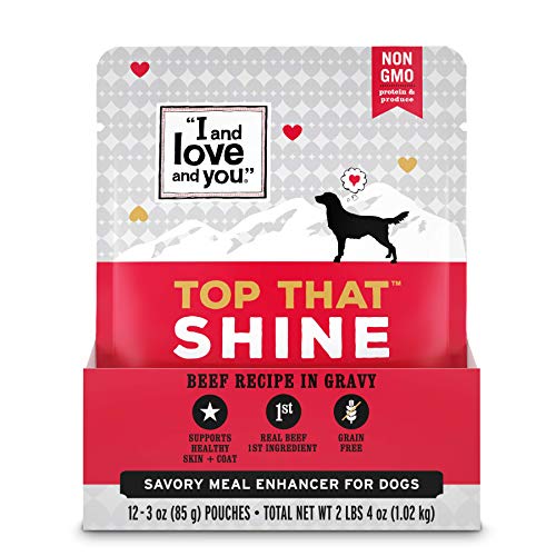 Image of inchI and love and you inch Top That Shine Wet Dog Food Pouch, Beef Recipe In Gravy, 3 oz (Pack of 12)