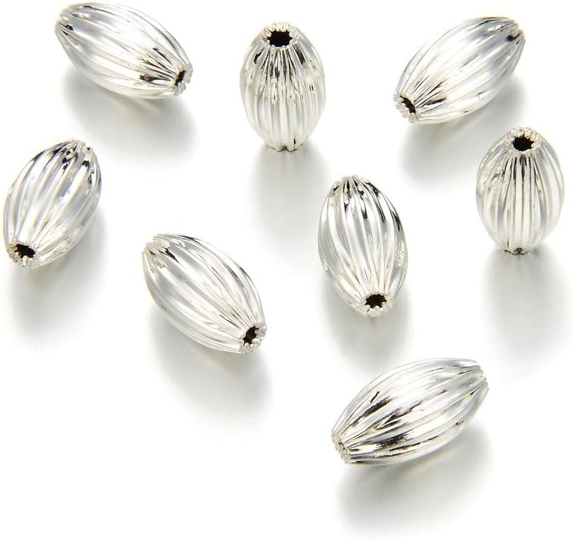 Adabele Silver Spacer Metal Beads for Earrings Earrings Necklace Anklet Charm 108 Mala Yoga Keychain Jewelry Craft Making Findings 12mm x 8mm (0.47" x 0.31")