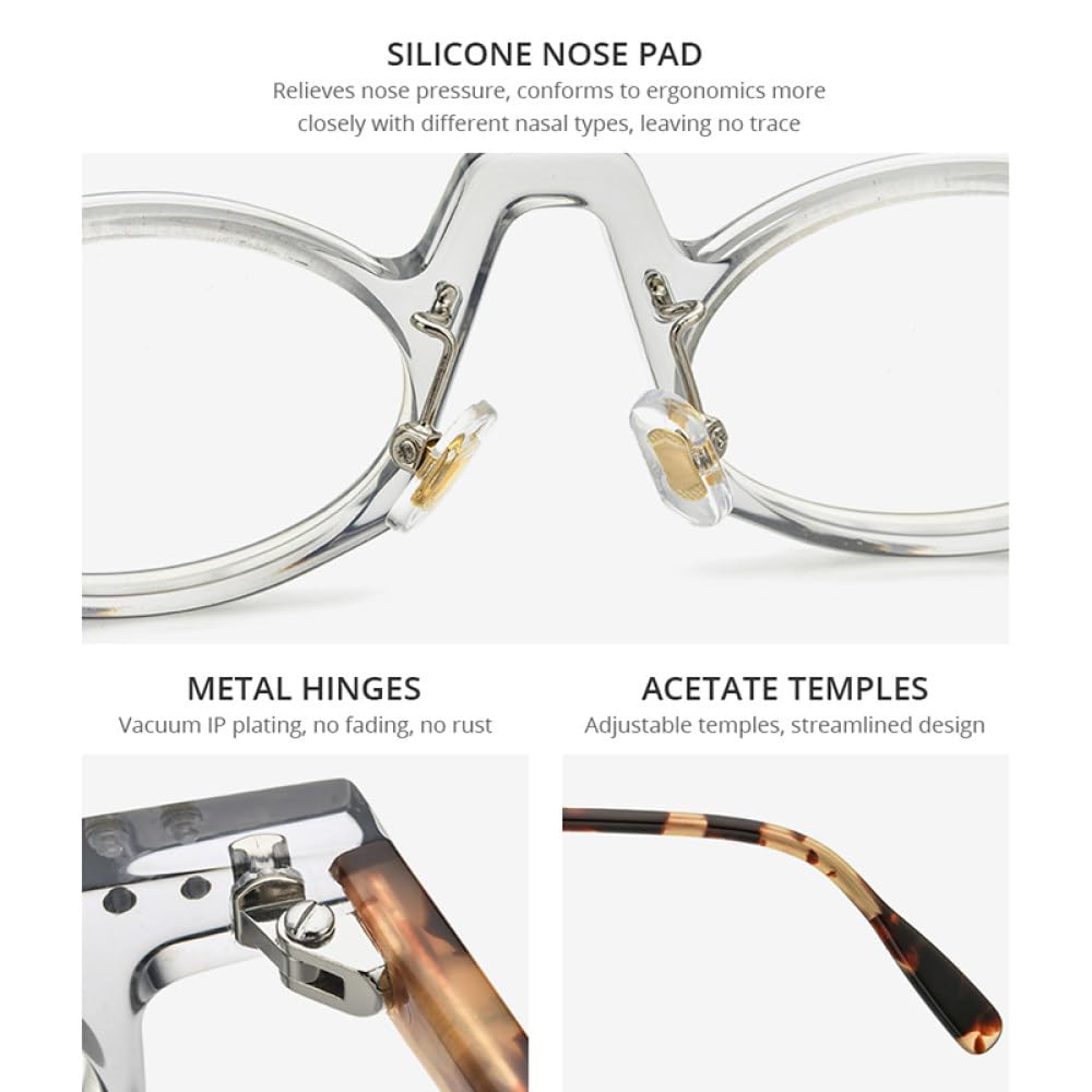 MUTYNE Acetat Brillengestell Damen Vintage Retro Kleine Ovale Brillen Herren Brillen Brillen