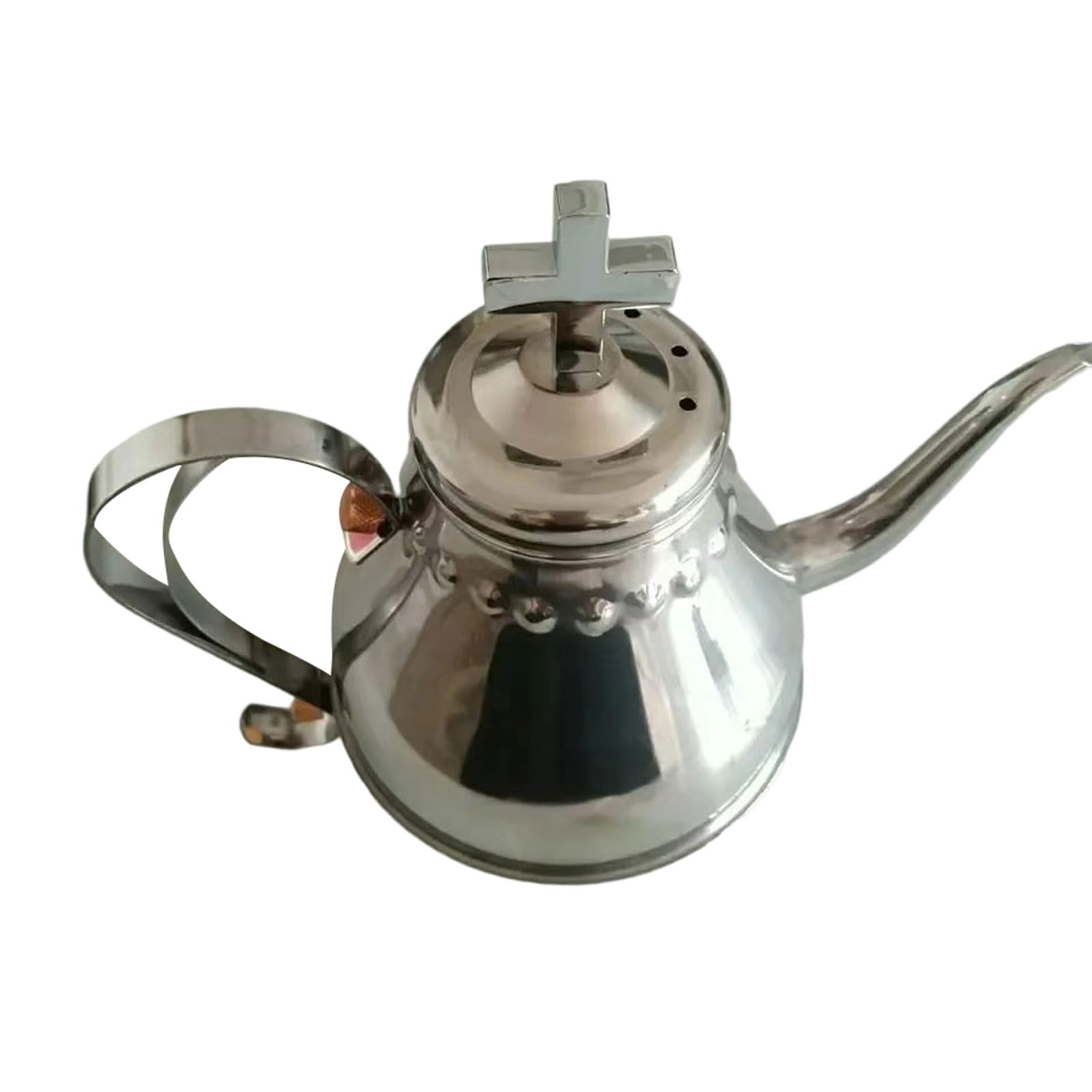 MALSSE Stainless Steel Grape Juices Pitcher with Crosses Religious Decoration for Communion Ceremony and Home Decoration Grape Juices Latin Pitcher with Crosses