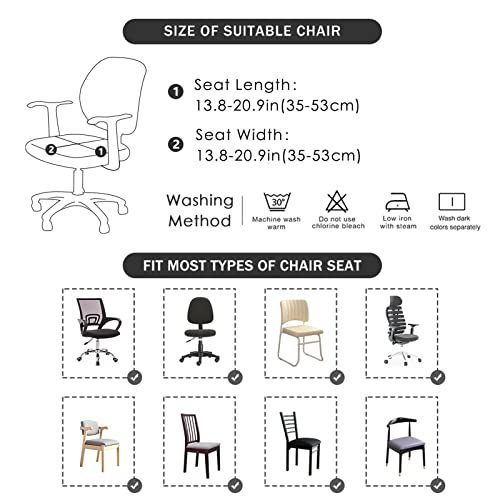 Image of FORCHEER Office Chair Seat Cover Stretchable PU Black Computer Chair Slipcover for Desk Chairs Seat