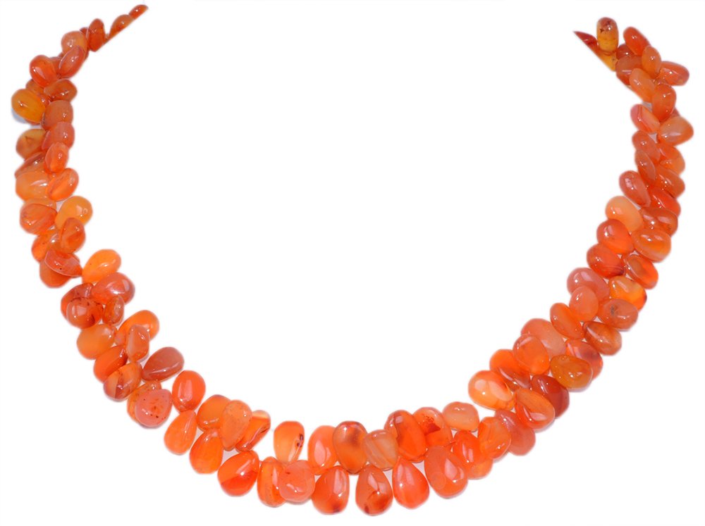 gehna Carnelian Gemstone Almond Shaped Bead Strand-picture-15