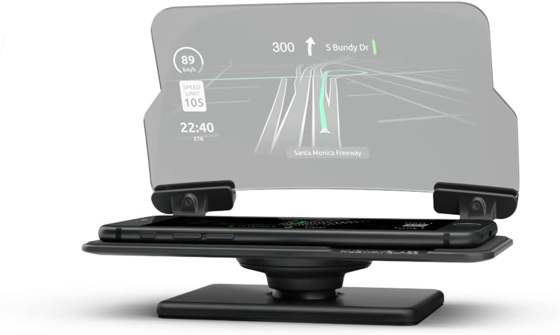 Hudway : Look Forward and Stay Connected with Maps, Calls, Texts & Music Projected Through Your Windshield