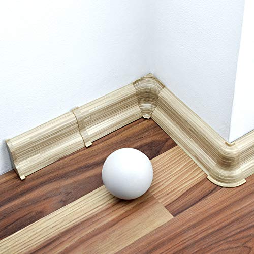 DQ-PP 20m Sockelleisten 52mm PVC Schilfroh hell Laminatleisten Fussleisten aus Kunststoff Dekore