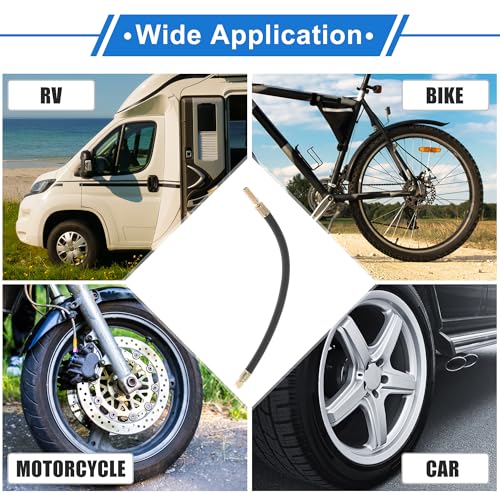 Image of Motoforti 1set 90 Degree Copper Tire Valve Extension with Durable Plastic 300mm Tyre Valve Inflation Adapter for Car Motorcycle RV Truck Bike
