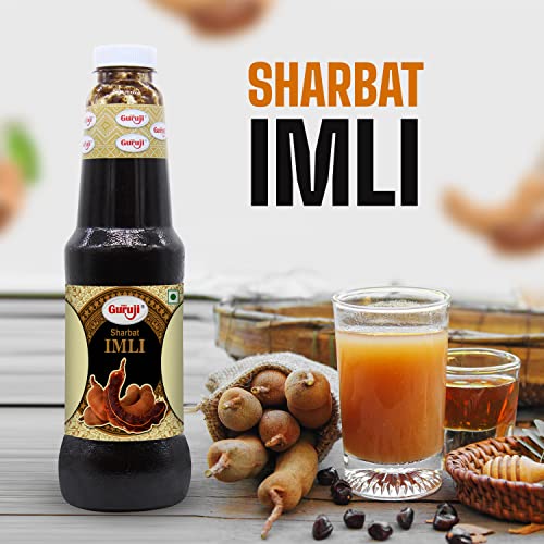 Image of Shree Guruji Badam Kesar Dry Fruit Sharbat & Imli Sharbat Combo Pack Milk Beverage Instant Syrup Refreshing Drink for Summer (1 Litre)