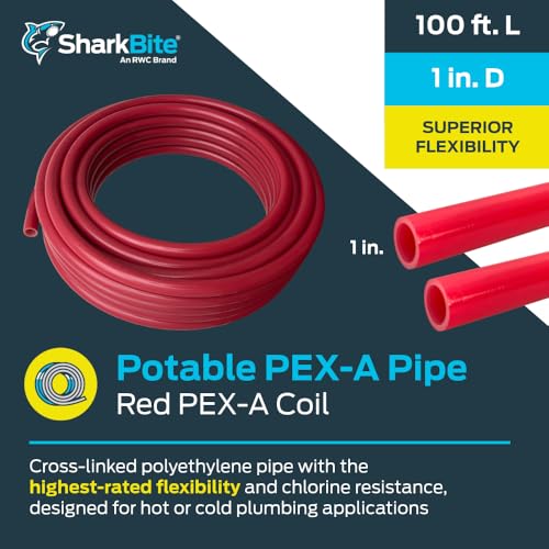 Image of SharkBite 3 /4 Inch x 300 Feet Red PEX-A, Made in the USA, Flexible Water Pipe Tubing for Plumbing, UA70R300