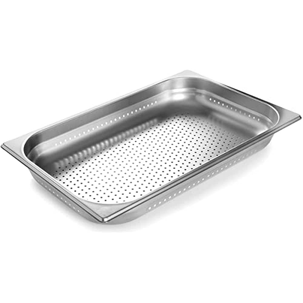 LACOR 66012 - Cubeta Perforada2/1 100 Alta sin Asa Acero Inoxidable 18/10 | En acero inox 18/10, conserva y transporta alimentos; ideal para cocina profesional y uso diario en casa, versátil y duradero