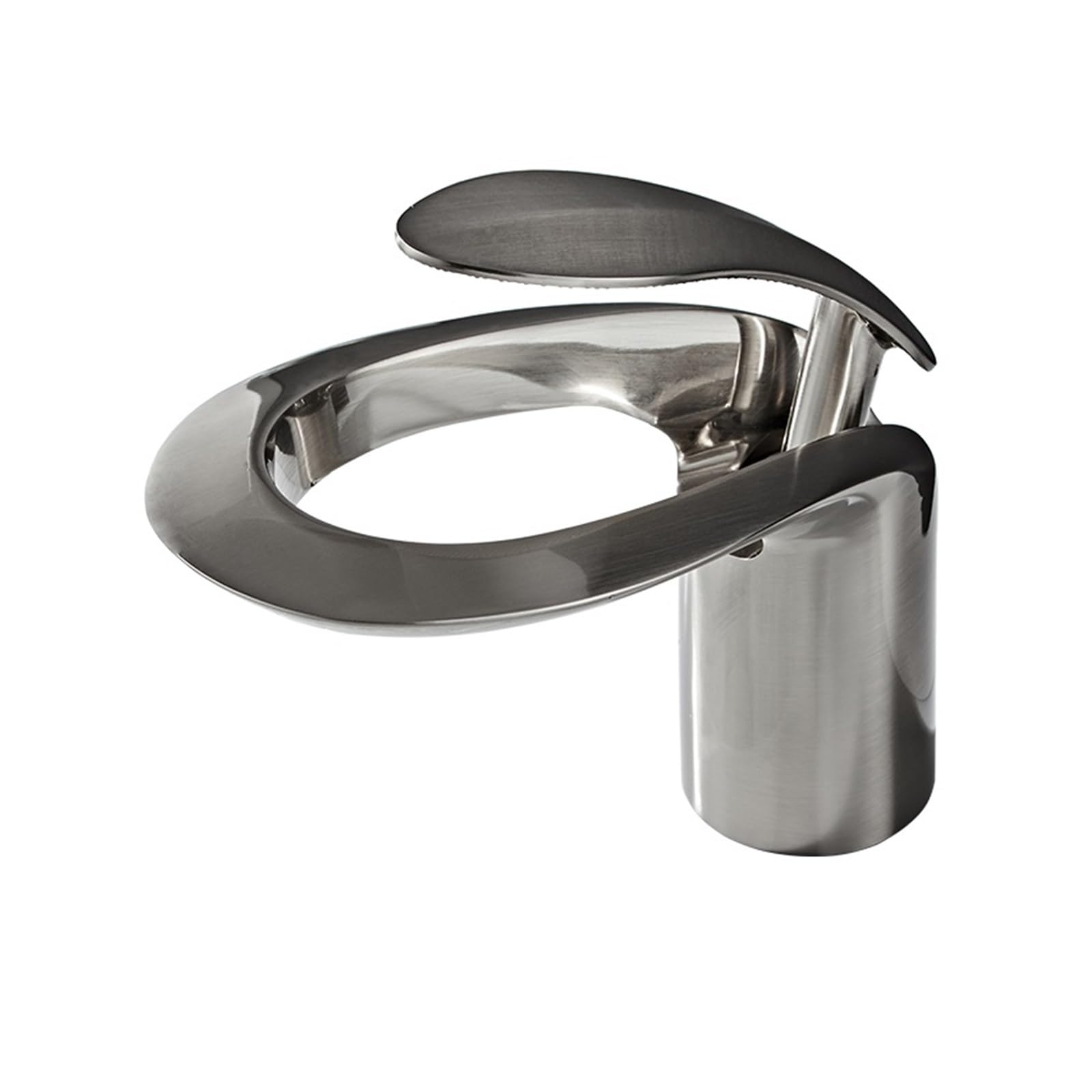 Robinet de lavabo cascade en laiton brossé pour mitigeur de salle de bain
