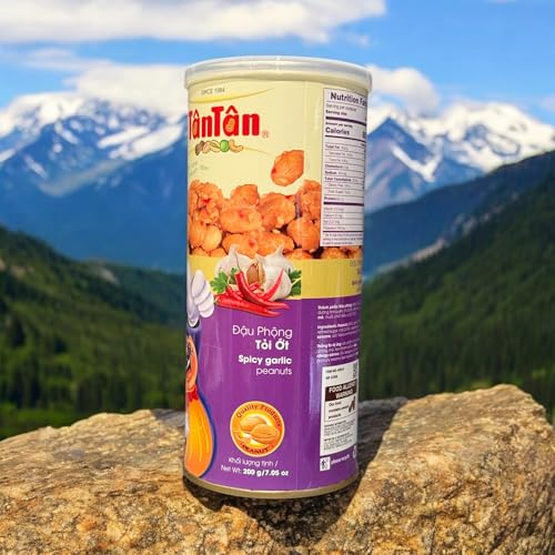 Image of 1 Pack - Spicy Garlic Peanuts - Dau Phong Toi Ot - 7 Oz per Can