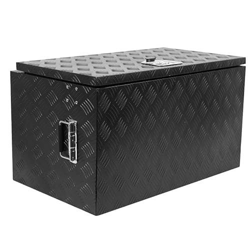 Cheinauto 30 Inch Heavy Duty Aluminum Tool Box - Waterproof Square Truck Storage Organizer Chest For Pickup Truck Bed, Rv Trailer - T-Handle Lock And Keys Included #TOP1