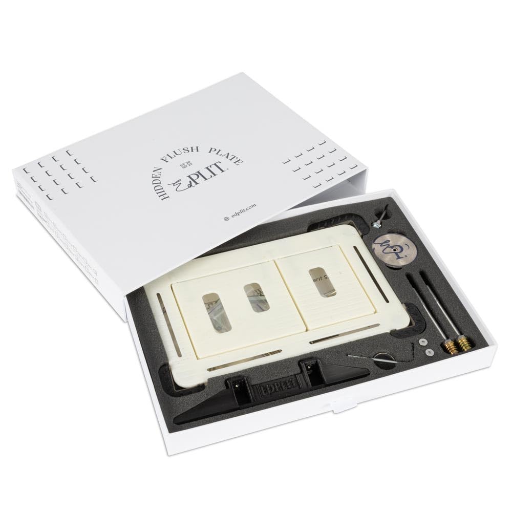 Karl Dahm Edplit UP Juego completo de grifo de fregadero, placa de pulsador invisible con fijación magnética, compatible con Geberit Sigma, Delta & Tece, montaje al ras para baños modernos