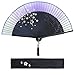 Dazone Asiatischer fächer Handfächer Faltbar aus Bambus Japanisch Kirschblüten fächer Faltfächer Hochzeit Party Deko Weihnachten Geschenk Damen - Violett