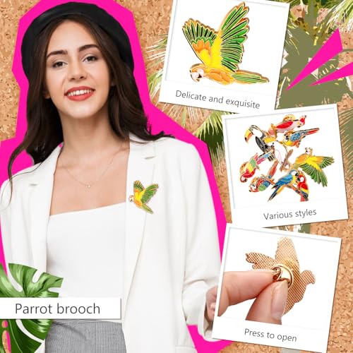 Image of Yinkin 24 /48 Pcs Bird Enamel Brooch Colorful Bird Lapel Pin Animal Brooches Cute Lapel Pin for Women Jewelry Pin Dress Accessories Mother's Day Birthday Gift