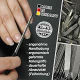 DREI SCHWERTER - Saphir Nagelfeilen Set 2+1 | Hochwertiges Nagelset für Maniküre und Pediküre, Made in Germany | Inhalt: 2x Saphir-Nagelfeile und 1x Drei-Weg-Nagelpolierer