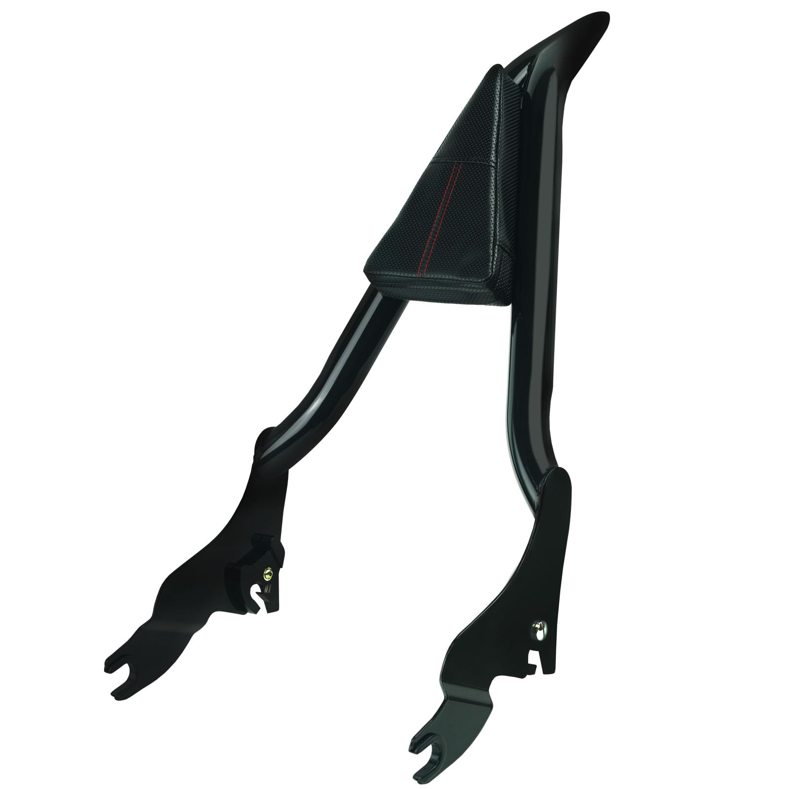 SWESGI Detachable Sissy Bar 22 Inches, Tall Passenger Backrest Pad Fits for Harley Davidson TOURING Street Glide Road King Glide Electra Ultra Gloss Black 1 1/2 Bar 2009-2023 (Red Lines)