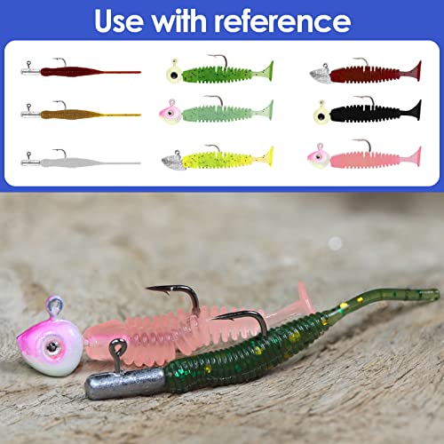215Pcs Fishing Soft Lures Jig Head Fishing Hooks With Tackle Box,Baits Tackle Soft Plastic Worms Lures Crankbait Jigs Hooks,Saltwater Freshwater Soft Bait And Hook Fishing Kit #TOP4