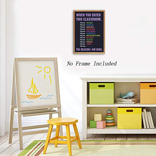 Image of CHDITB Unframed Classroom Art Print Classroom Rules Colorful Learning Lettering Painting, Set of 1(12 inch x16 ) Inspirational Educational Supplies Canvas Poster for Classroom Kids Room School Decor