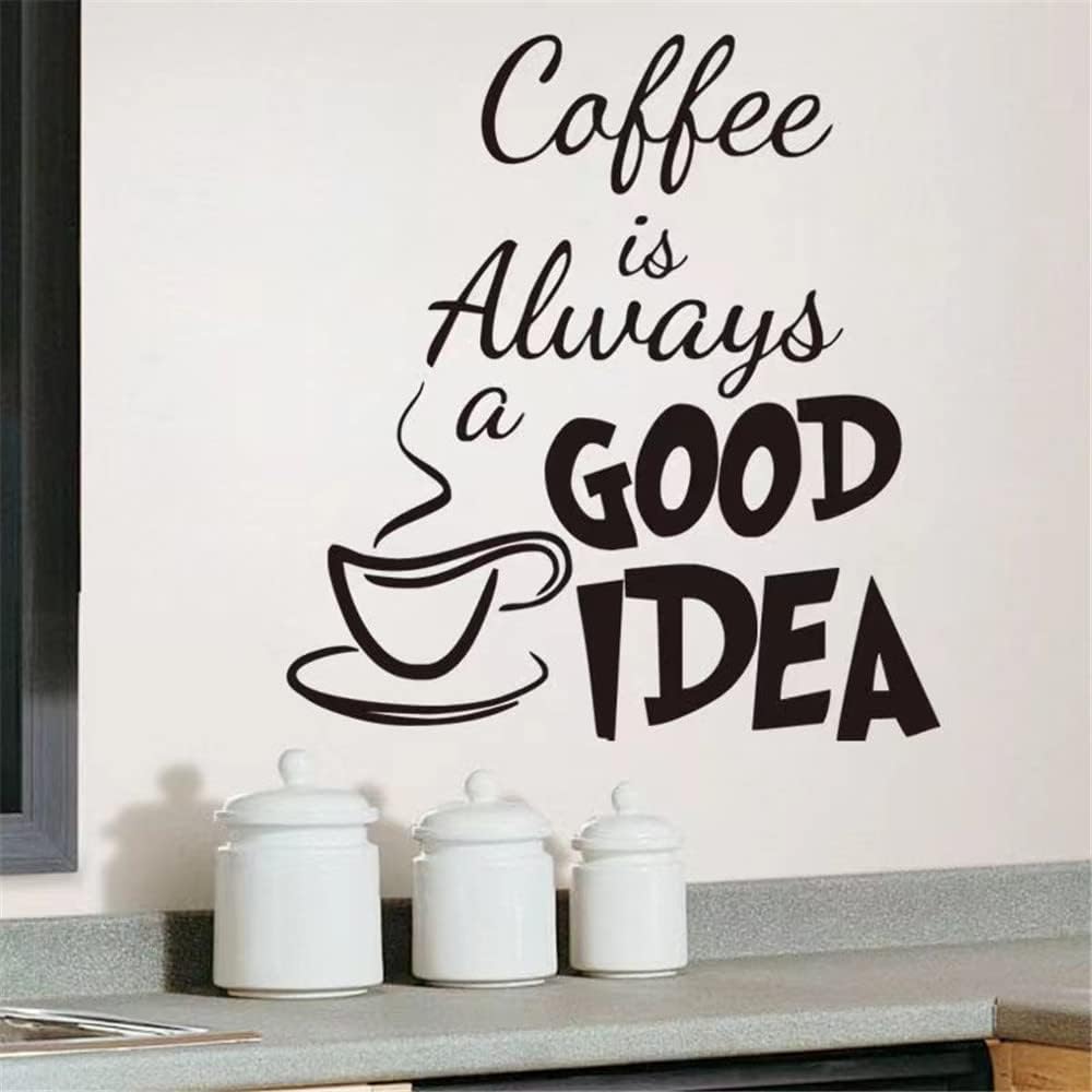 Coffee Is Always A Good Idea Wall Decals Vinyl Stickers Home Decoration Wall Art Living Room Kitchen Wall Sticker Removable PVC 35X40cm