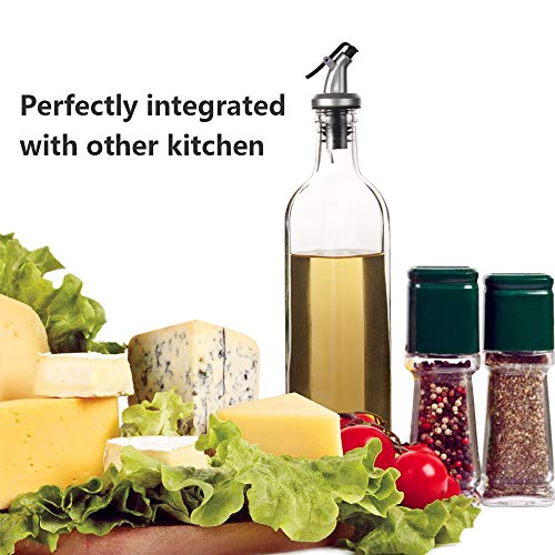 17 OZ Oil Dispenser Bottle 4 Pack, WERTIOO Glass Olive Oil and Vinegar Dispenser Set Oil Container with Funnel & Pen and Tag for Kitchen - Thumbnail 6