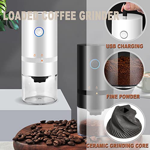 Tragbare elektrische Kaffeemühle Kompakte automatische Kegelmahlmühle Kaffeebohnenmühle mit mehreren Mahleinstellungen… – Bild 3