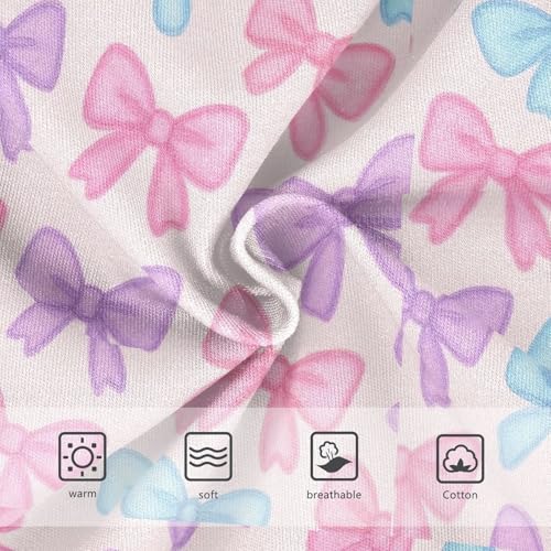 Joisal Girls Underwear Toddler 2t Cotton Panties Little Girl Fun Underpants Briefs Pastel Bow Blue Pink Purple3