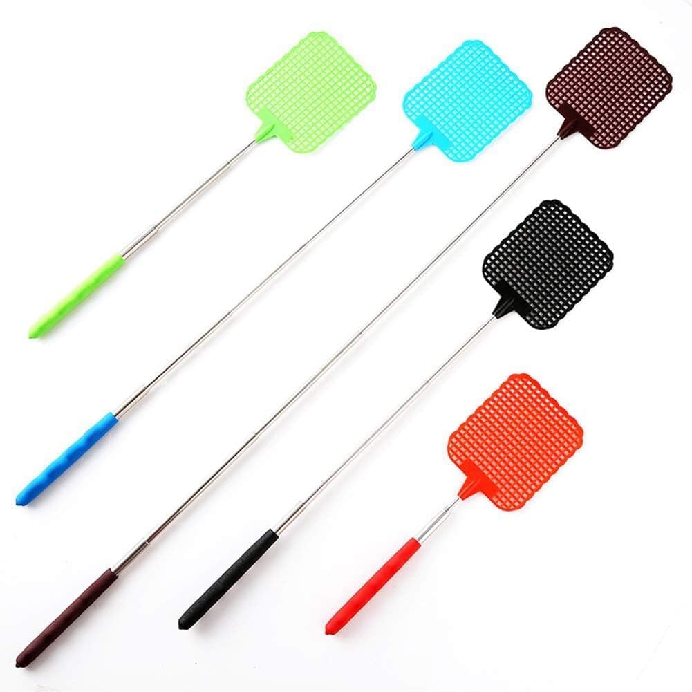 Generic Fly Swatter with Telescopic Steel Handle, Indoor Insect Killer for Mosquitoes, Flies and Cockroaches, Black, 1 Pack (02)-image-14