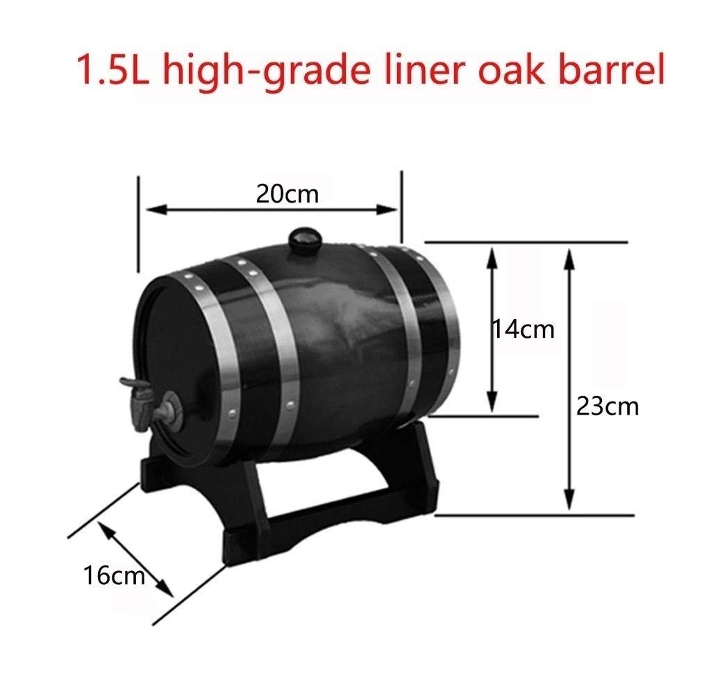 NIDONE Wijnvat 5L Whiskyvat met Spon & Stand Desktop Houten Eiken Vaten