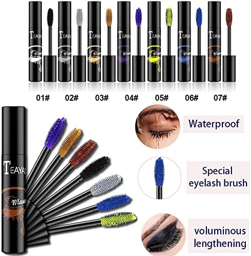 Green Colored Mascara - Colorful Mascara/Waterproof Long-lasting 4D Silk Fiber Lash Mascara/Smudgeproof Fast Dry Eye Lashes Curling Lengthening Thick Eyelashes for Women and Girls (Green-05)