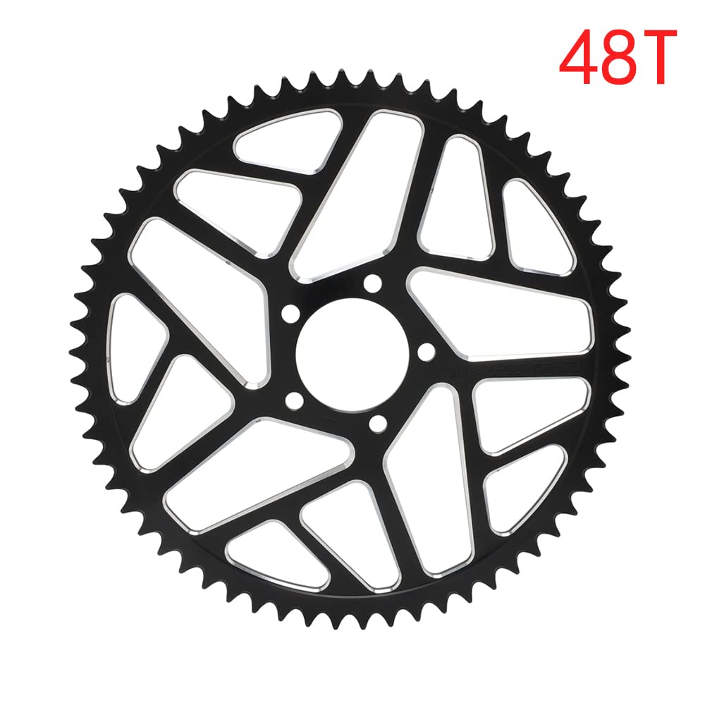 Pignon de chaîne arrière en Alliage d'aluminium for Moto 48T 54T 60T 7075 Compatible avec Lightbee XS X160 X260 (Color : 48T Black)