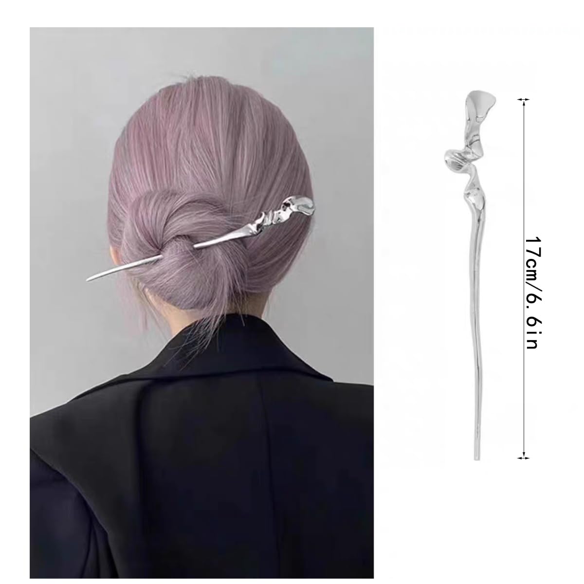 6 PCS Spiral Snake Metal Hair Sticks Vintage Girls Hair Chopsticks Sword Simple and Elegant Headdress Chinese Style Sticks Elegant Vintage Simple for Girl Woman - Image 2