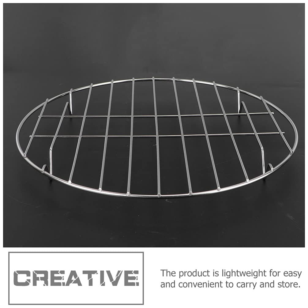 Four de camping 28 cm Grille de cuisson ronde 2 pièces en acier inoxydable Cuisson Refroidissement Cuisson à la vapeur Grille de grillage Grilles de rôtissage Grille de séchage Boulangerie Support d