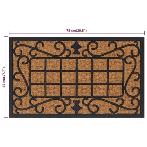 Yisssmeng Paillasson antidérapant en coco et caoutchouc - 45 x 75 cm – vue 2