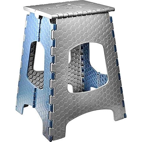 STARK Taburete Plegable Multiusos/Escalón con Mango en Gris-Azul Cover