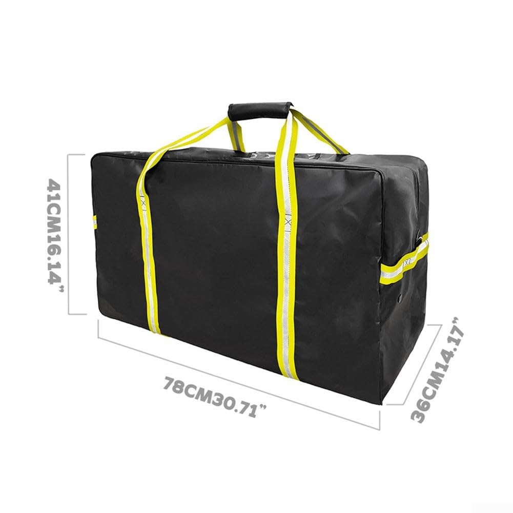 Grand sac d'équipement de hockey sur glace, sac d'équipement imperméable en PVC robuste avec maille ventilée, sac de voyage spacieux pour patins et équipement de protection,