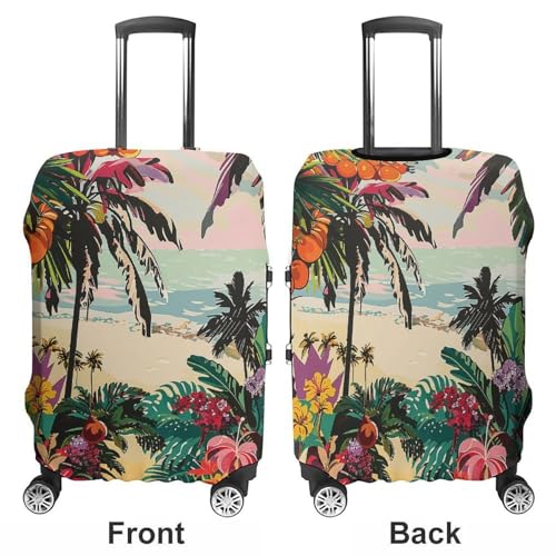 Tropical Floral Pattern Luggage Cover Personalization Suitcase Covers Protector Elastic Washable Baggage Cover Anti-Scratch For Traveling, Aircraft Consignment M3