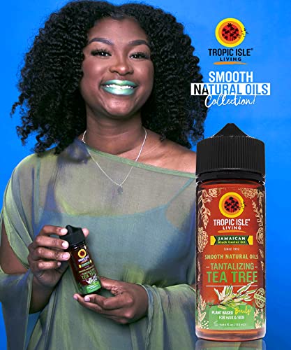 Tropic Isle Living Jamaican Black Castor Oil Light Blend 4Oz And Smooth Natural Oils Tantalizing Tea Tree 4Oz Bundle | Hair Growth Oils | Daily Hair Maintenance | Moisturizes Skin | After-Bath Oils #TOP3