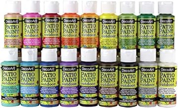 DecoArt Patio Paint Outdoor Acylic, Set of 18 Colors, 2 fl oz