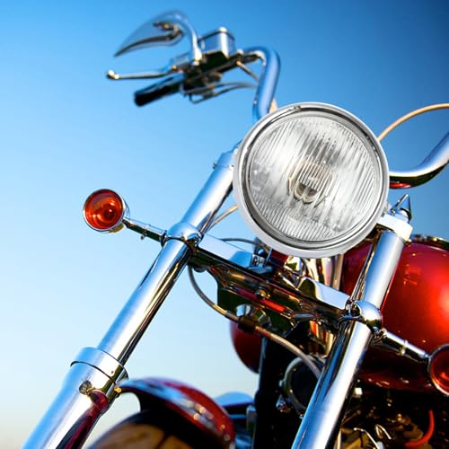 Phare de moto pour conduite nocturne securisee et eclairage rond