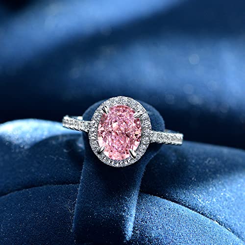 2 Carat Oval Cut Pink Moissanite Engagement Ring in 14K Solid Gold over S925 Sterling Silver, A Romantic Jewelry Piece, A Splendid Gift for A Special Lady2