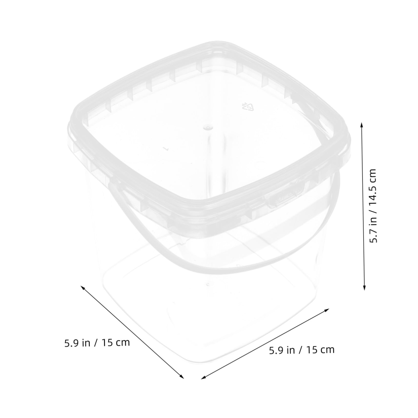 Cabilock 4 Piezas Cubo Plástico Cuadrado con Tapa Hermética y Asa Contenedor Apilable para Almacenamiento de Alimentos y Líquidos Resistente y Ligero para Picnic y Camping