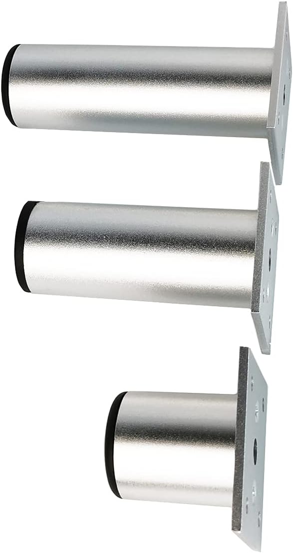 Qrity Aluminium Alloy Furniture Legs, Pack of 4, 80mm Height Replacement Feet Support Legs for Furniture Table Sofa Bed Desk Silver - Image 4