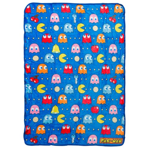 Silver Buffalo Pac-Man Game, Ghost Gang, Fleece Throw Blanket, 45x60in