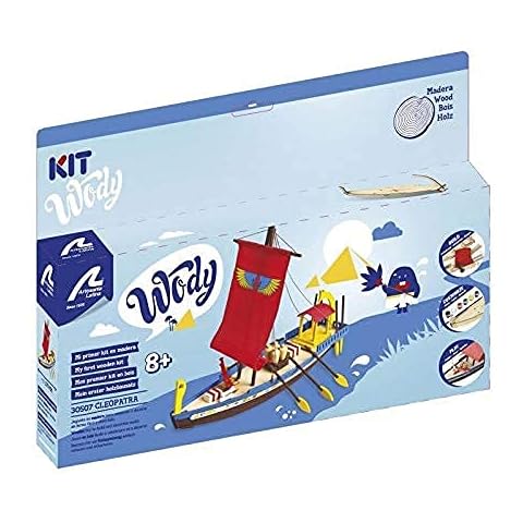 Artesanía Latina 30507. Wooden Model Ship for Kids +8 Cleopatra Egyptian Boat. Modeling Kit to Be Built Cover