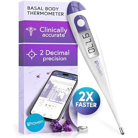 Basal Body Thermometer - Ovulation Predictor - BBT for Fertility Tracking - Works with Every Ovulation APP - Accurate and Highly Sensitive - for Natural Family Planning - BBT-113Ai by iProven Cover